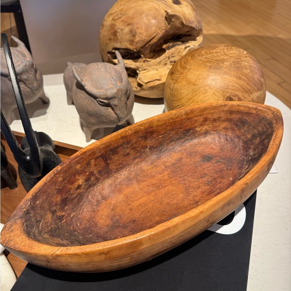 Vintage wooden dough bowl